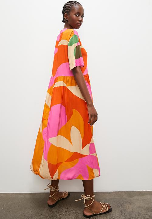 Superbalist - Mandarin collar shirt dress - multi