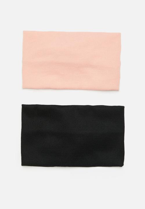 Pop Candy - 2 Pack baby girls headbands - pink & black