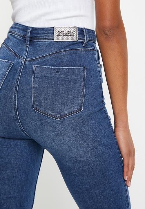 SISSY BOY - Ryder high waist sexy curvy fit with rips - med vintage