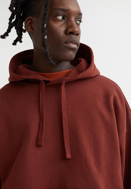 H&M - Oversized fit cotton hoodie - rust red