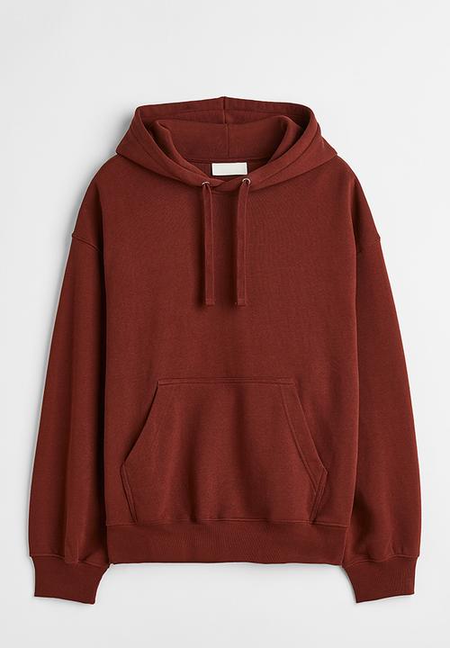 H&M - Oversized fit cotton hoodie - rust red