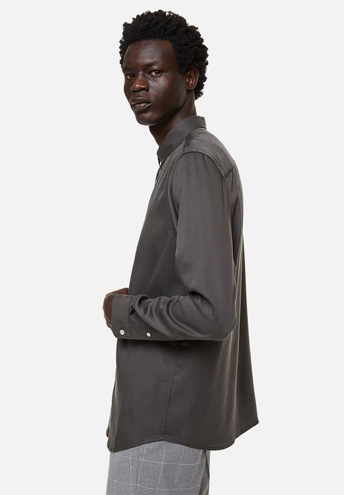 H&M - Regular fit lyocell shirt - dark grey