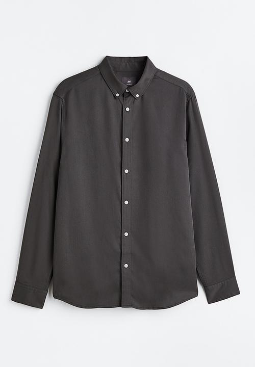 H&M - Regular fit lyocell shirt - dark grey