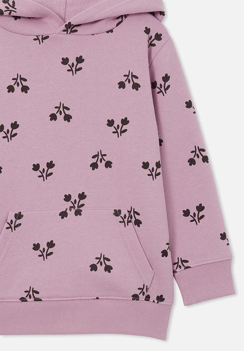 Cotton On - Milo hoodie - chalky mauve/geo floral