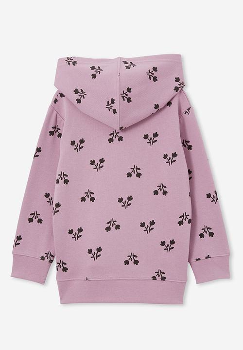 Cotton On - Milo hoodie - chalky mauve/geo floral