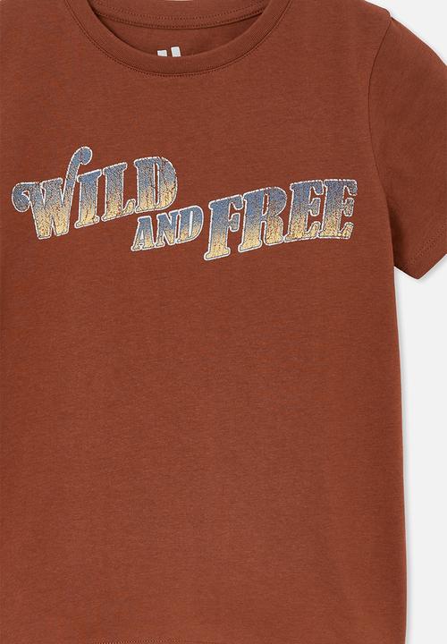 Cotton On - Penelope short sleeve tee - henna/wild and free