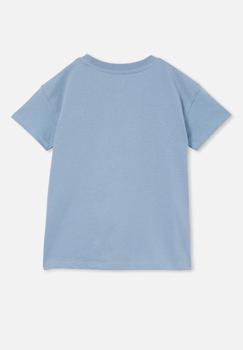 Cotton On - Poppy short sleeve print tee - dusty blue/waves seeker