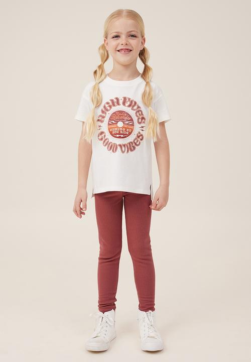 Cotton On - Maya fleece legging - henna rib