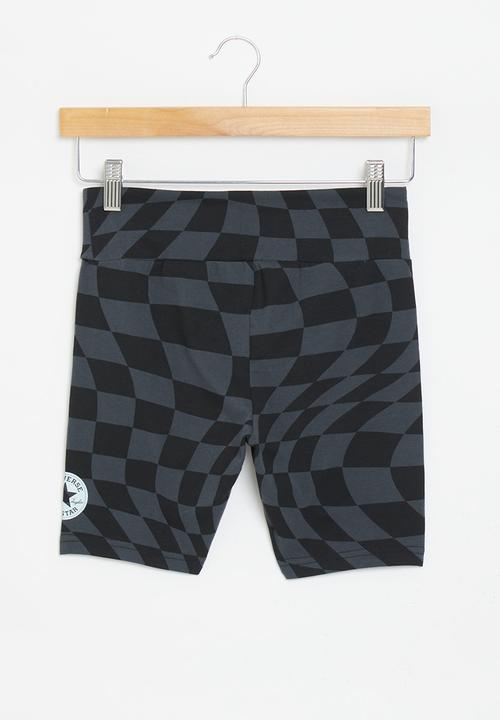Converse - Teen Printed high rise biker shorts - black
