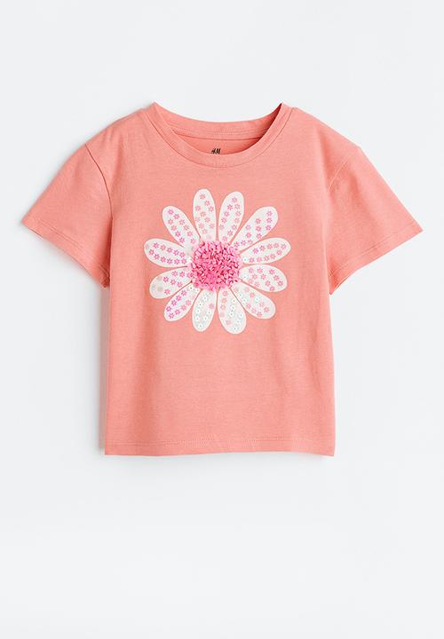 H&M - Top - powder pink/flower 
