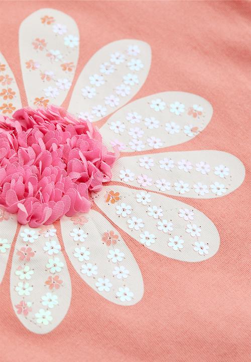 H&M - Top - powder pink/flower 