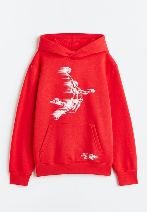 H&M - Printed hoodie - red/basketball