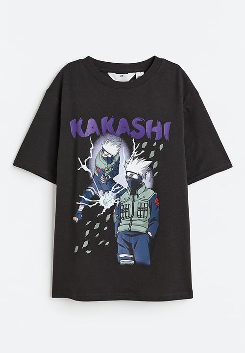 H&M - Printed T-shirt - black/naruto 