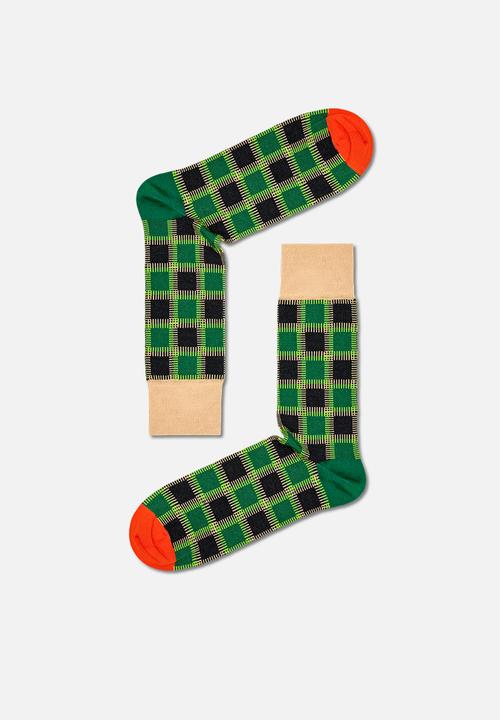 Happy Socks - Dressed patchwork sock - dark green