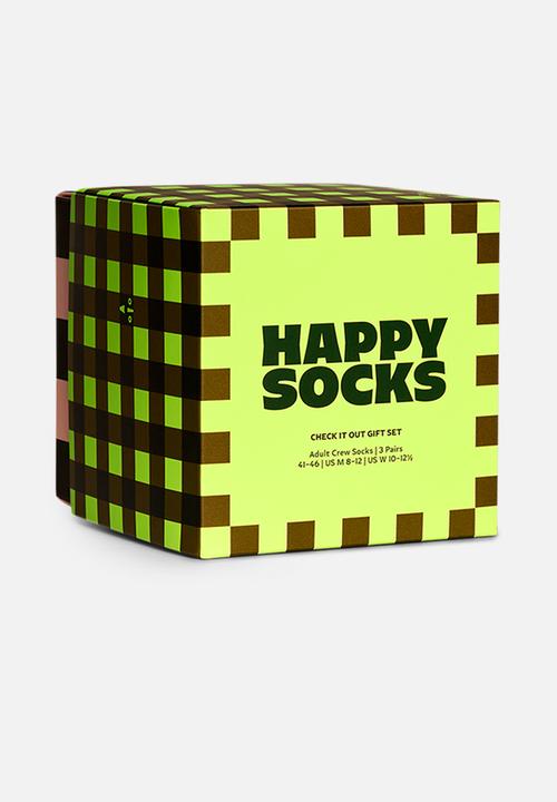 Happy Socks - 3-Pack check it out socks gift set - white