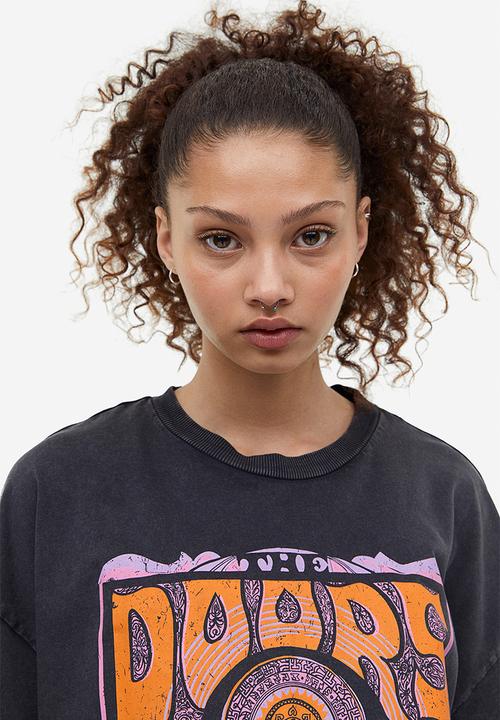 H&M - Oversized printed T-shirt - black