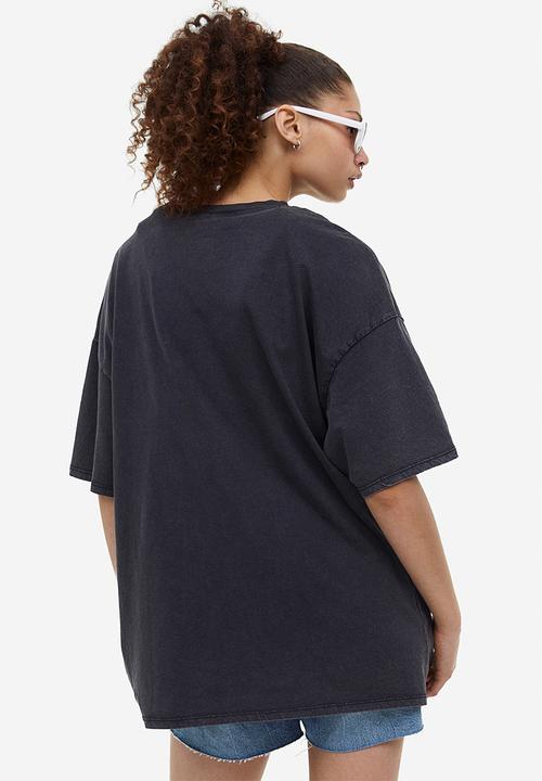 H&M - Oversized printed T-shirt - black
