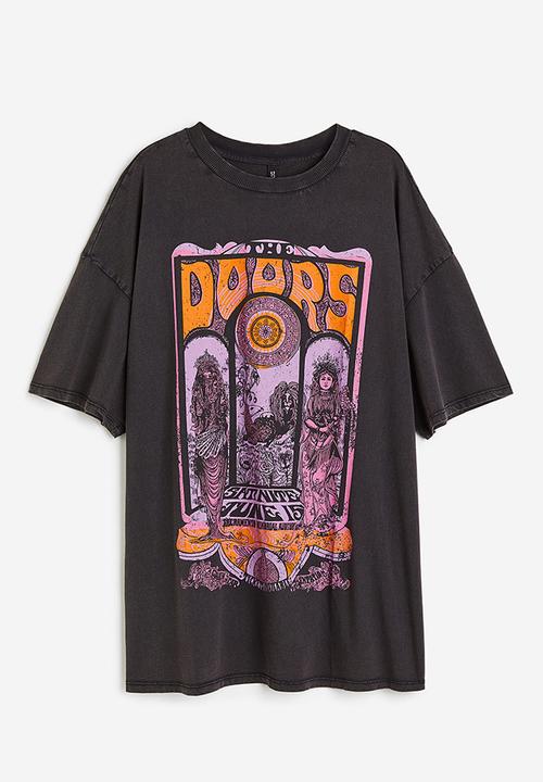 H&M - Oversized printed T-shirt - black