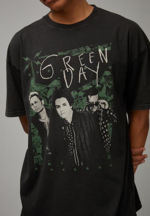 Factorie - Oversized music merch T-shirt - lcn wmg washed black/greenday