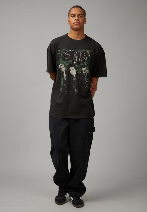 Factorie - Oversized music merch T-shirt - lcn wmg washed black/greenday