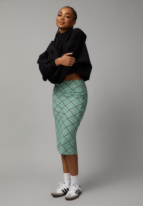 Factorie - Midi jelly skirt - lilli check/washed green