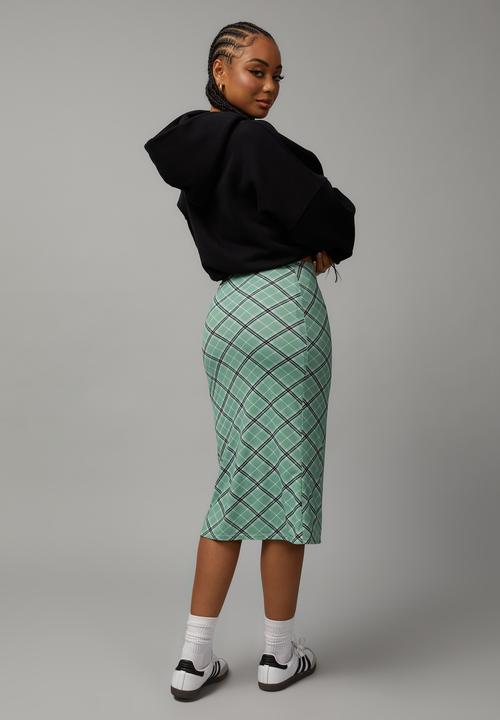 Factorie - Midi jelly skirt - lilli check/washed green