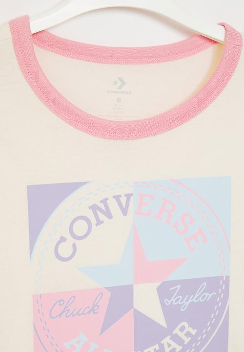 Converse - Short sleeve ringer boxy T-shirt - egret