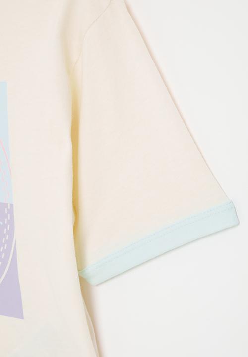 Converse - Short sleeve ringer boxy T-shirt - egret
