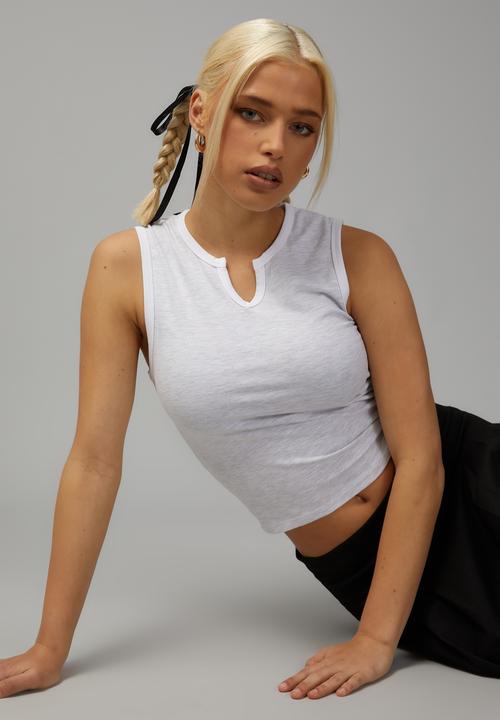 Factorie - Notch front tank - silver marle/white