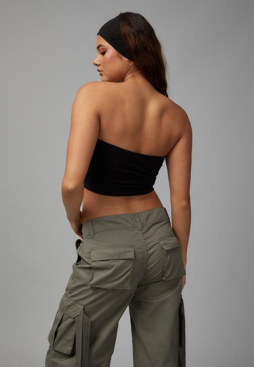 Factorie - Crop jersey bandeau - black