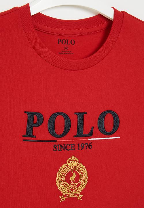 POLO - Boys crested short sleeve tee - red