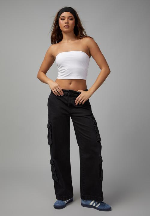 Factorie - Crop jersey bandeau - white