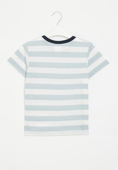 Pop Candy - Stripe tee - blue & white