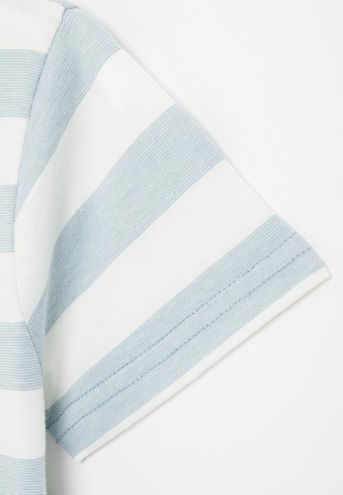 Pop Candy - Stripe tee - blue & white