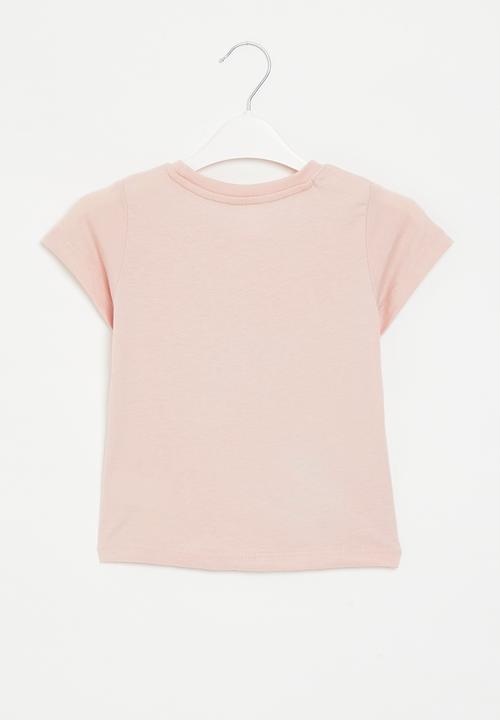 Pop Candy - Girls printed short sleeve tee - pink & white