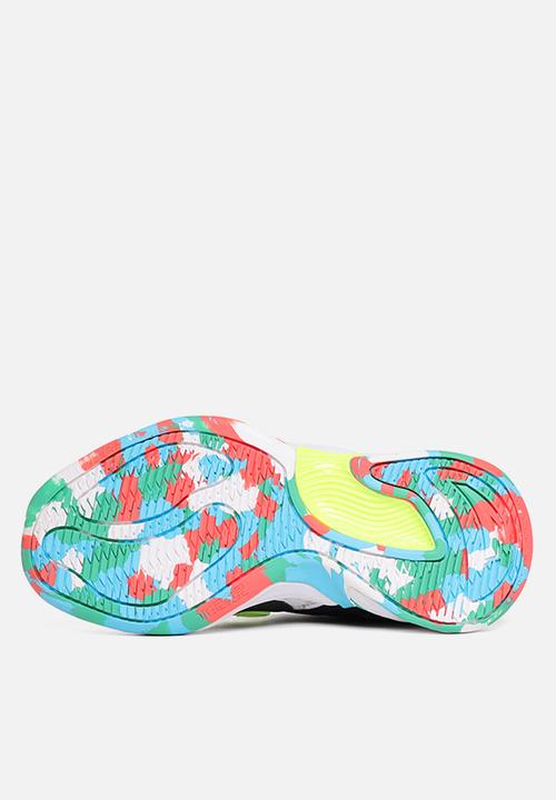 Anta - Basketball shoes - white/black/fluorescent green 