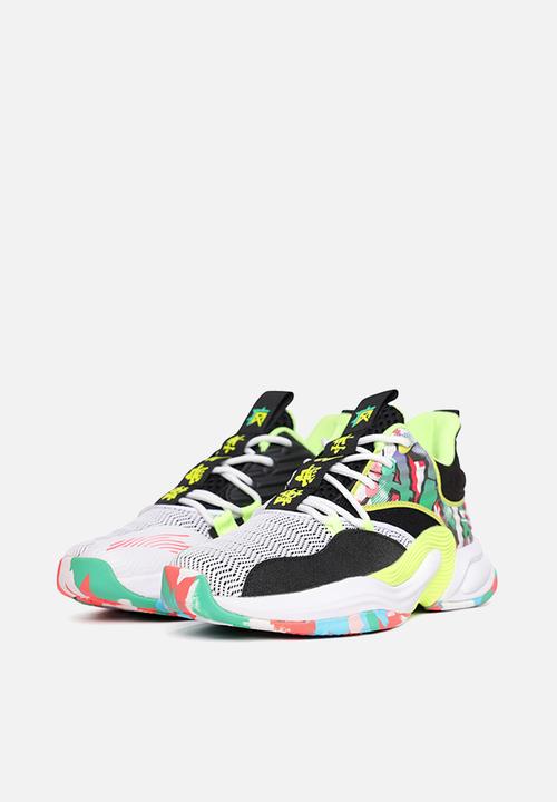 Anta - Basketball shoes - white/black/fluorescent green 