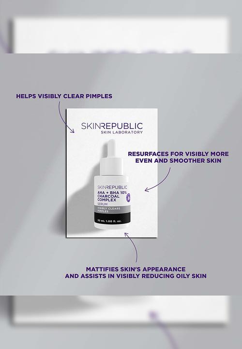 Skin Republic - AHA + BHA Charcoal 10% Complex Serum