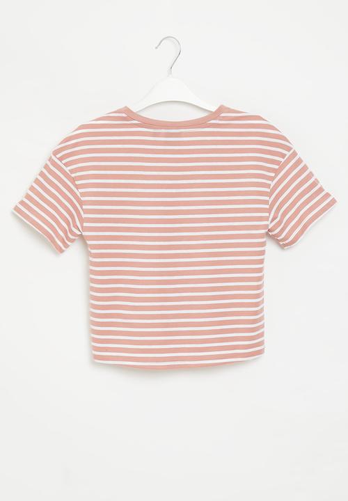 POLO - Girls striped printed - pink