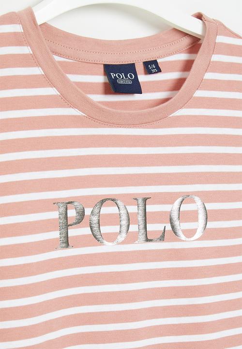 POLO - Girls striped printed - pink