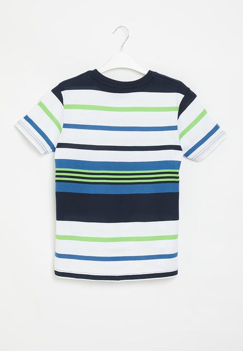 POLO - Boys striped short sleeve tee - green