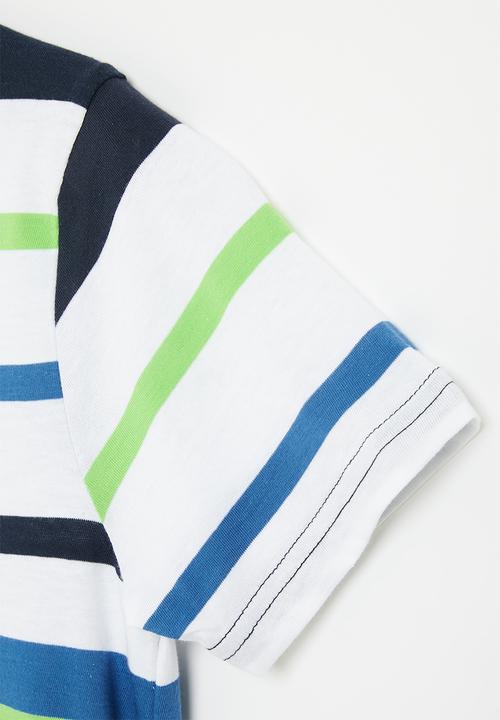 POLO - Boys striped short sleeve tee - green