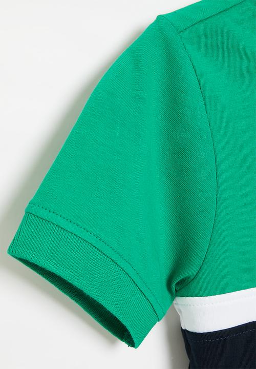 POLO - Boys crested short sleeve golfer - green