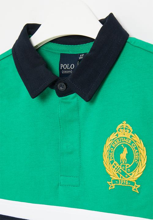 POLO - Boys crested short sleeve golfer - green