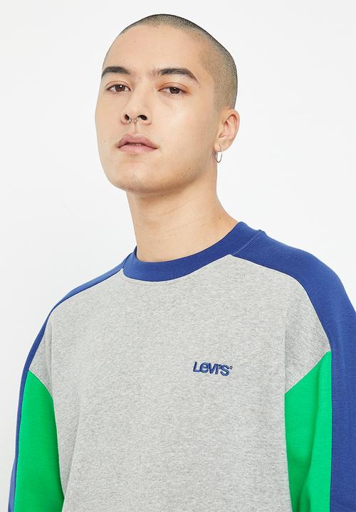 Levi’s® - Blocked levis sweats crew - flip block mid tone gray heather 