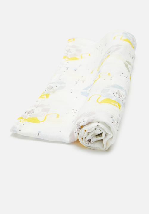Pop Candy - Newborn receiving blacket - white/yellow/blue