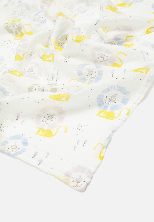 Pop Candy - Newborn receiving blacket - white/yellow/blue
