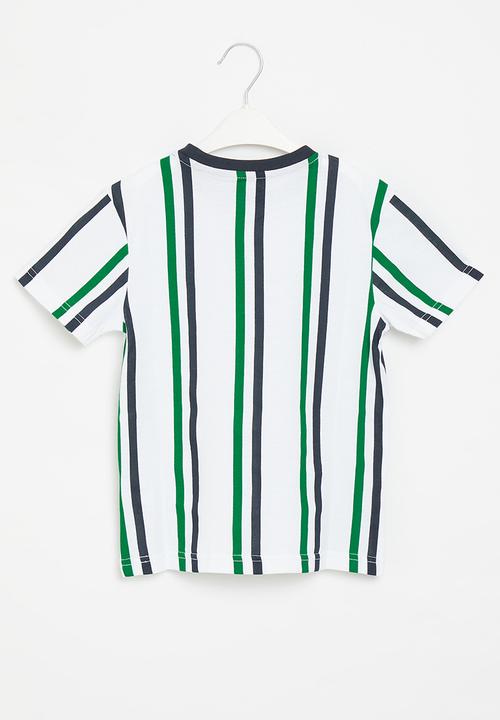 POLO - Boys vertical stripe - white