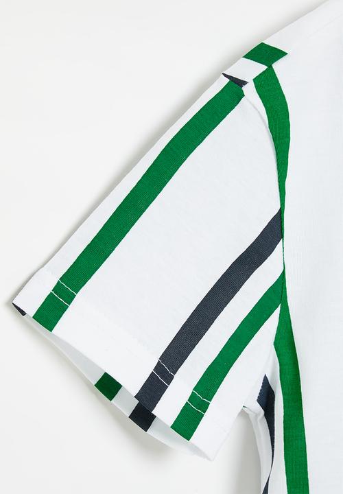 POLO - Boys vertical stripe - white