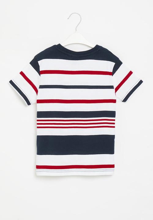 POLO - Boys striped short sleeve tee - red